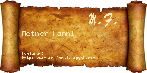 Metner Fanni névjegykártya