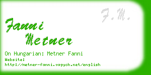 fanni metner business card